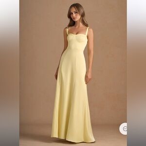 azazie amaris lemon sorbet maxi dress